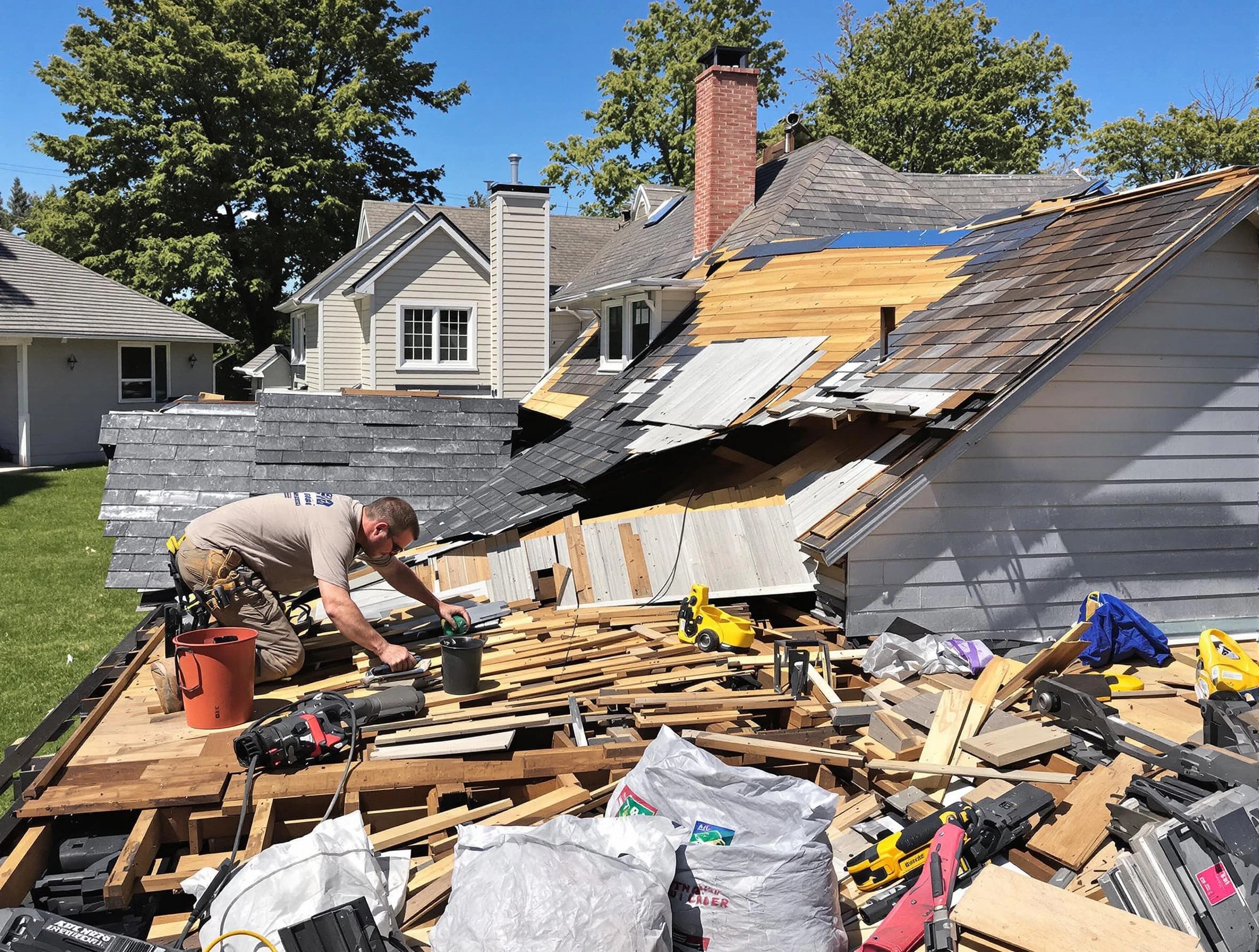 Macedonia Roofing Company completing a roof replacement in Macedonia, OH